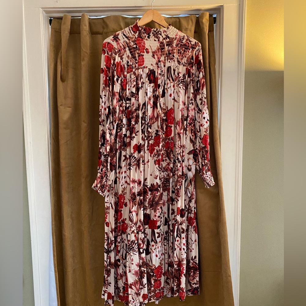 Floral mock neck maxi dress